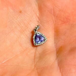 Effy Nahla 14K White Gold Tanzanite and Diamond Trillion Pendant, 0.72 TCW